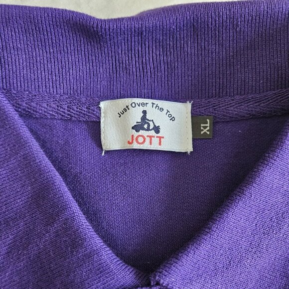 Just Over The Top XL Mens Pique Purple Short Sleeve Golf Breathable Polo JOTT - Picture 3 of 11